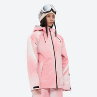 
                  
                    Women's gradient print breathable ski jacket set - pink gradient jacket, for skiing and snowboarding
                  
                