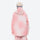 Women's waterproof 3L snow jacket and pants - pink gradient jacket, on-model back view, for powder days and winter commute