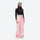 Women's gradient print breathable ski jacket set - pink gradient snow pants with black top, on-model three-quarter front view