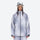 Women's 3-layer snowboard jacket and pants - lavender gradient jacket, on-model front view, for cold-weather winter sports
