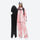 Women's waterproof 3L snow jacket and pants - pink gradient jacket with pink gradient pants, for resort and street wear