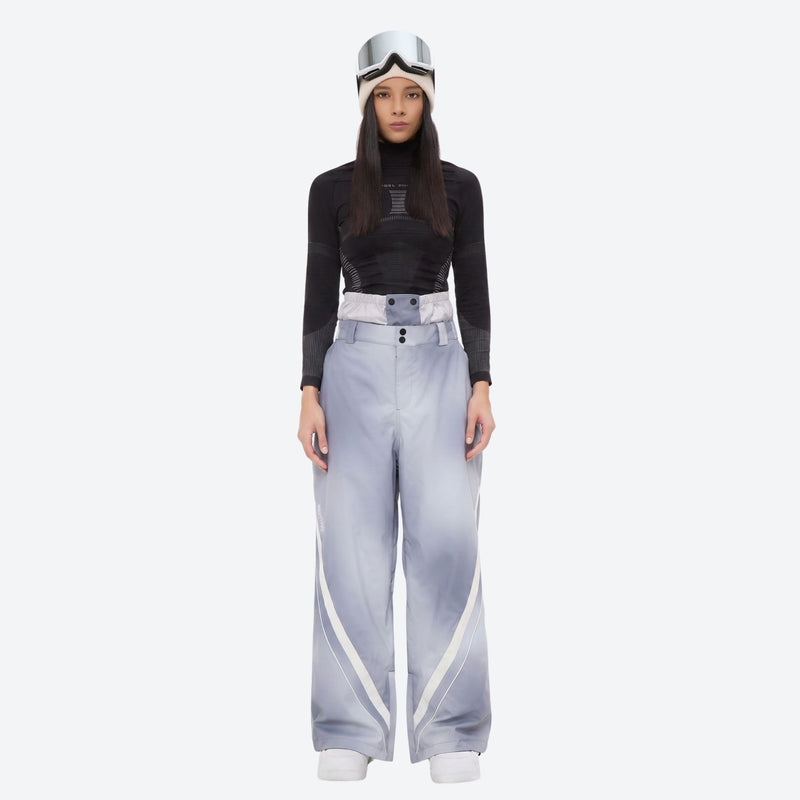 Women's gradient print breathable ski jacket set - lavender gradient snow pants with black top, for resort and street wear