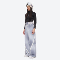
                  
                    Women's 3-layer snowboard jacket and pants - lavender gradient snow pants with black top, for powder days and winter commute
                  
                