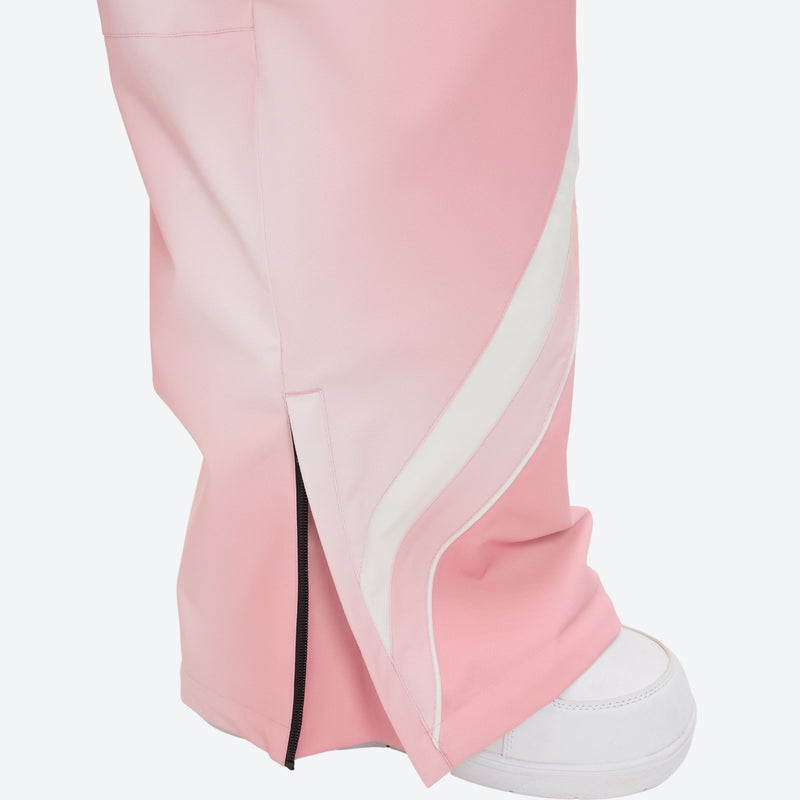 Women's waterproof 3L snow jacket and pants - pink gradient snow pants, for powder days and winter commute
