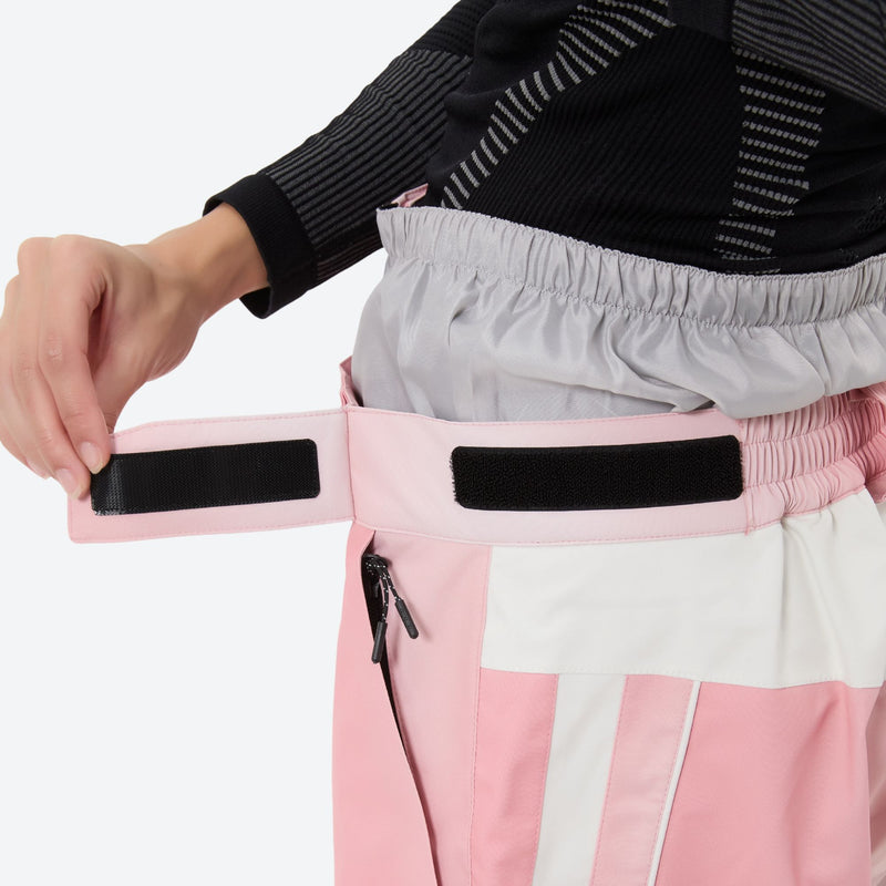 Women's waterproof 3L snow jacket and pants - pink gradient snow pants, for cold-weather winter sports