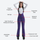 Women's slim fit waterproof ski bib pants - purple slim fit ski bib, structure feature infographic, for winter mountain trips