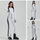 Women's slim ski bib with inner snow skirt - white slim fit ski bib with black side stripe, for winter mountain trips