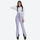 Women's stretchable ski bib with adjustable suspenders - lavender slim fit ski bib with black side stripe