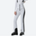 Women's slim fit waterproof ski bib pants - white slim fit ski bib with black side stripe, for resort ski days