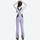Women's slim ski bib with inner snow skirt - lavender slim fit ski bib with black side stripe, for winter mountain trips