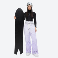 
                  
                    Women's breathable ski jacket set in pastel colors - lavender snow pants, for cold-weather winter sports
                  
                