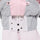 Women's 3-layer snowboard jacket and pants - light pink, inner snow skirt close-up detail, inner snow skirt blocks wind