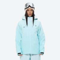 
                  
                    Women's waterproof 3L snow jacket and pants series - mint ice blue, for powder and piste riding
                  
                