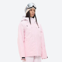
                  
                    Women's breathable ski jacket set in pastel colors - light pink, for skiing and snowboarding
                  
                