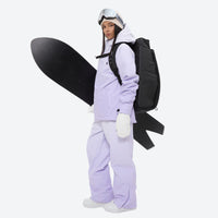 
                  
                    Women's 3-layer snowboard jacket and pants - lavender jacket with lavender pants, for powder and piste riding
                  
                
