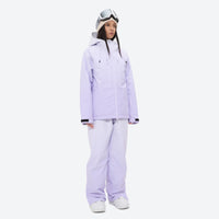 
                  
                    Women's waterproof 3L snow jacket and pants series - lavender jacket with lavender pants, for cold-weather winter sports
                  
                