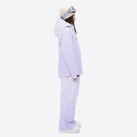 
                  
                    Women's breathable ski jacket set in pastel colors - lavender jacket with lavender pants, for skiing and snowboarding
                  
                