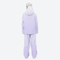 
                  
                    Women's 3-layer snowboard jacket and pants - lavender jacket with lavender pants, for resort and backcountry days
                  
                