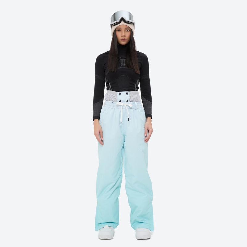 Women's waterproof 3L snow jacket and pants series - mint ice blue snow pants, for skiing and snowboarding