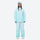 Women's 3-layer snowboard jacket and pants - mint ice blue jacket with mint pants, for powder and piste riding