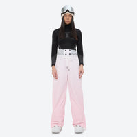 
                  
                    Women's breathable ski jacket set in pastel colors - light pink snow pants, for cold-weather winter sports
                  
                