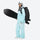 Women's breathable ski jacket set in pastel colors - mint ice blue jacket with mint pants, for skiing and snowboarding