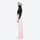 Women's 3-layer snowboard jacket and pants - light pink snow pants, on-model side view, for cold-weather winter sports