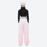 
                  
                    Women's waterproof 3L snow jacket and pants series - light pink snow pants, on-model back view, for skiing and snowboarding
                  
                