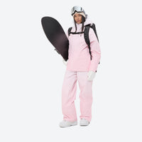 
                  
                    Women's 3-layer snowboard jacket and pants - light pink jacket with light pink pants, for skiing and snowboarding
                  
                