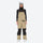 Women's 3L waterproof suspender snow pants - tan bib pants, on-model front view, for cold-weather winter sports