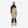 Insulated bib snow pants for women - tan bib pants, on-model front view, for skiing and snowboarding