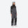 Women's adjustable ski pants with suspenders - gray bib pants, on-model front view, for deep powder winter days