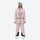 Women's adjustable ski pants with suspenders - pink, on-model front view, for cold-weather winter sports