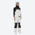 Insulated bib snow pants for women - white bib pants, on-model front view, for skiing and snowboarding