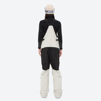 
                  
                    Women's 3L waterproof suspender snow pants - white bib pants, on-model back view, for deep powder winter days
                  
                