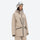 Women's adjustable ski pants with suspenders - tan, on-model three-quarter front view, for resort and backcountry days