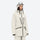 Women's adjustable ski pants with suspenders - ice blue, on-model back hood view, for cold-weather winter sports