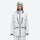 Insulated bib snow pants for women - white, on-model front view, for deep powder winter days