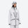 Women's adjustable ski pants with suspenders - white, on-model three-quarter front view, for cold-weather winter sports