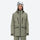 Insulated bib snow pants for women - olive green, on-model front view, for skiing and snowboarding