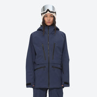 
                  
                    Insulated bib snow pants for women - navy, on-model front view, for deep powder winter days
                  
                