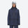 Insulated bib snow pants for women - navy, on-model front view, for deep powder winter days
