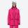 Insulated bib snow pants for women - magenta, on-model front view, for skiing and snowboarding