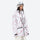 Women's 3L waterproof suspender snow pants - white marble print, for cold-weather winter sports