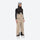 Insulated bib snow pants for women - tan bib pants, on-model front view, for cold-weather winter sports
