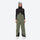 Women's 3L waterproof suspender snow pants - olive green bib pants, on-model front view, for deep powder winter days