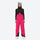 Women's 3L waterproof suspender snow pants - magenta bib pants, on-model front view, for deep powder winter days