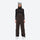 Women's adjustable ski pants with suspenders - coffee brown bib pants, on-model front view, for skiing and snowboarding
