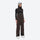 Women's 3L waterproof suspender snow pants - coffee brown bib pants, on-model front view, for resort and backcountry days