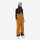 Women's 3L waterproof suspender snow pants - mustard amber bib pants, on-model front view, for cold-weather winter sports